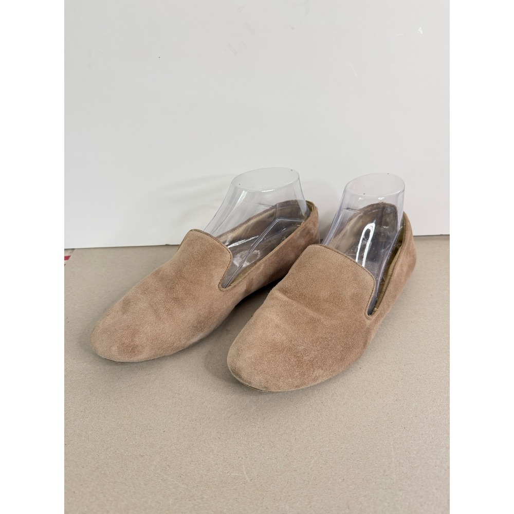 Birdies Starling Loafers Women 9 Tan Classic Suede Slip On Smoking Slipper Flats